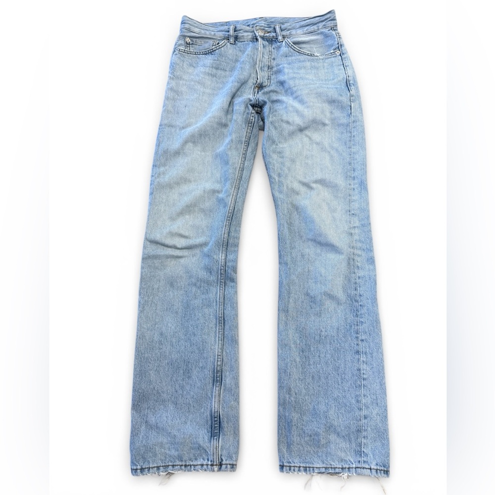 Men’s Sandro Paris Denim Boot Cut Jean Light Wash Designer Sz 28 unisex